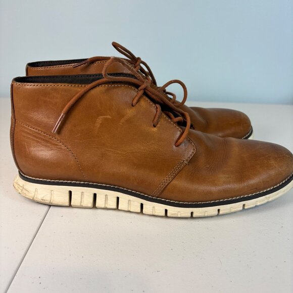 Cole Haan ZERØGRAND Chukka Boots Men’s 10M British Tan Leather Comfort Shoes - Picture 13 of 16